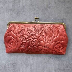 Patricia Nash Rose Floral Leather Clutch